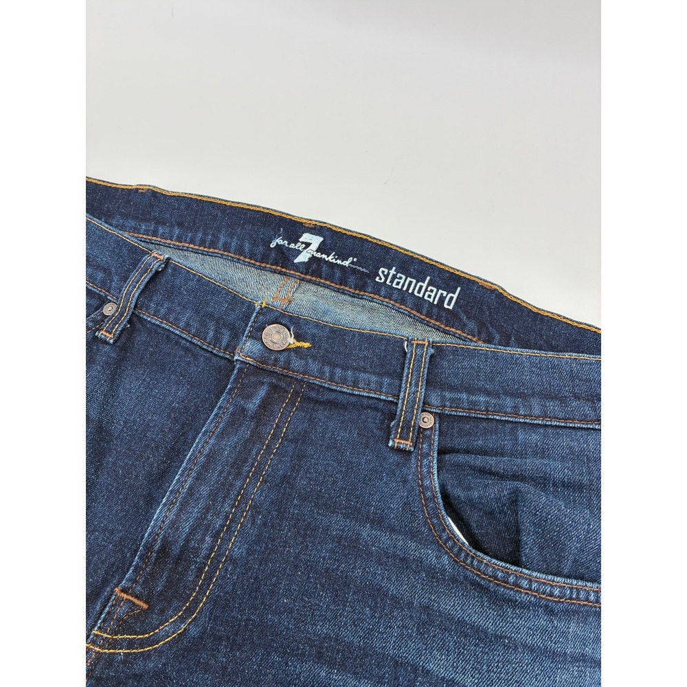 7 For‎ All Mankind Standard Straight Leg Jeans 40X28 Dark Wash Indigo Stretch